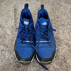 Adidas Blue and Black High-Top Basketball Sneakers